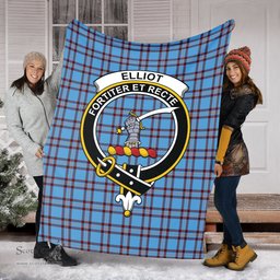 Scottish Elliot Ancient Clan Tartan Blanket with Family Crest Tartan Plaid Sherpa Blanket Scottish Plaid Tartan Plaid - ScotsTee - scotstee.com