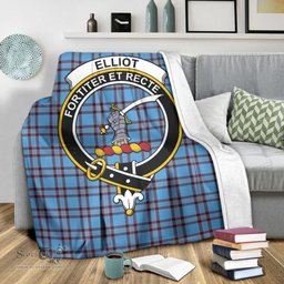 Scottish Elliot Ancient Clan Tartan Blanket with Family Crest Tartan Plaid Sherpa Blanket Scottish Plaid Tartan Plaid - ScotsTee - scotstee.com