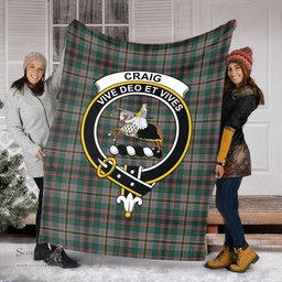 Scottish Craig Ancient Clan Tartan Blanket with Family Crest Tartan Plaid Sherpa Blanket Scottish Plaid Tartan Plaid - ScotsTee - scotstee.com