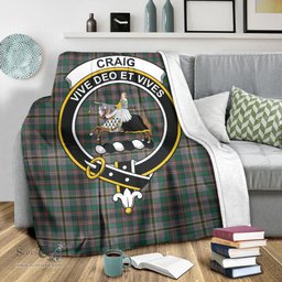 Scottish Craig Ancient Clan Tartan Blanket with Family Crest Tartan Plaid Sherpa Blanket Scottish Plaid Tartan Plaid - ScotsTee - scotstee.com