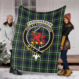 Scottish Farquharson Dress Clan Tartan Blanket with Family Crest Tartan Plaid Sherpa Blanket Scottish Plaid Tartan Plaid - ScotsTee - scotstee.com