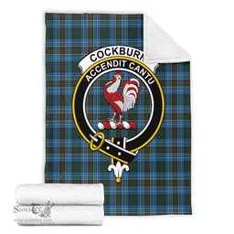Scottish Cockburn Modern Clan Tartan Blanket with Family Crest Tartan Plaid Sherpa Blanket Scottish Plaid Tartan Plaid - ScotsTee - scotstee.com