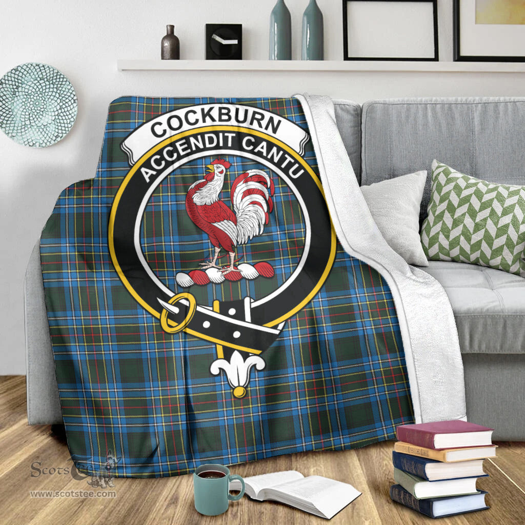 Scottish Cockburn Modern Clan Tartan Blanket with Family Crest Tartan Plaid Sherpa Blanket Scottish Plaid Tartan Plaid - ScotsTee - scotstee.com