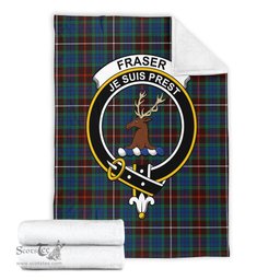 Scottish Fraser Hunting Ancient Clan Tartan Blanket with Family Crest Tartan Plaid Sherpa Blanket Scottish Plaid Tartan Plaid - ScotsTee - scotstee.com