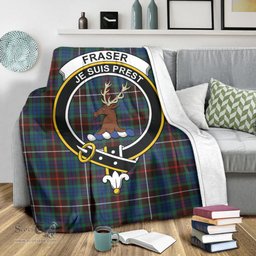 Scottish Fraser Hunting Ancient Clan Tartan Blanket with Family Crest Tartan Plaid Sherpa Blanket Scottish Plaid Tartan Plaid - ScotsTee - scotstee.com