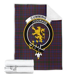 Scottish Cumming Clan Tartan Blanket with Family Crest Tartan Plaid Sherpa Blanket Scottish Plaid Tartan Plaid - ScotsTee - scotstee.com
