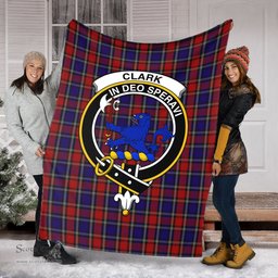 Scottish Clark (Lion) Red Clan Tartan Blanket with Family Crest Tartan Plaid Sherpa Blanket Scottish Plaid Tartan Plaid - ScotsTee - scotstee.com