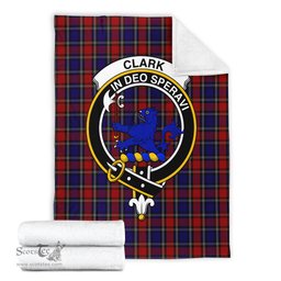 Scottish Clark (Lion) Red Clan Tartan Blanket with Family Crest Tartan Plaid Sherpa Blanket Scottish Plaid Tartan Plaid - ScotsTee - scotstee.com