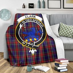 Scottish Clark (Lion) Red Clan Tartan Blanket with Family Crest Tartan Plaid Sherpa Blanket Scottish Plaid Tartan Plaid - ScotsTee - scotstee.com
