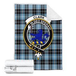 Scottish Clark (Lion) Ancient Clan Tartan Blanket with Family Crest Tartan Plaid Sherpa Blanket Scottish Plaid Tartan Plaid - ScotsTee - scotstee.com