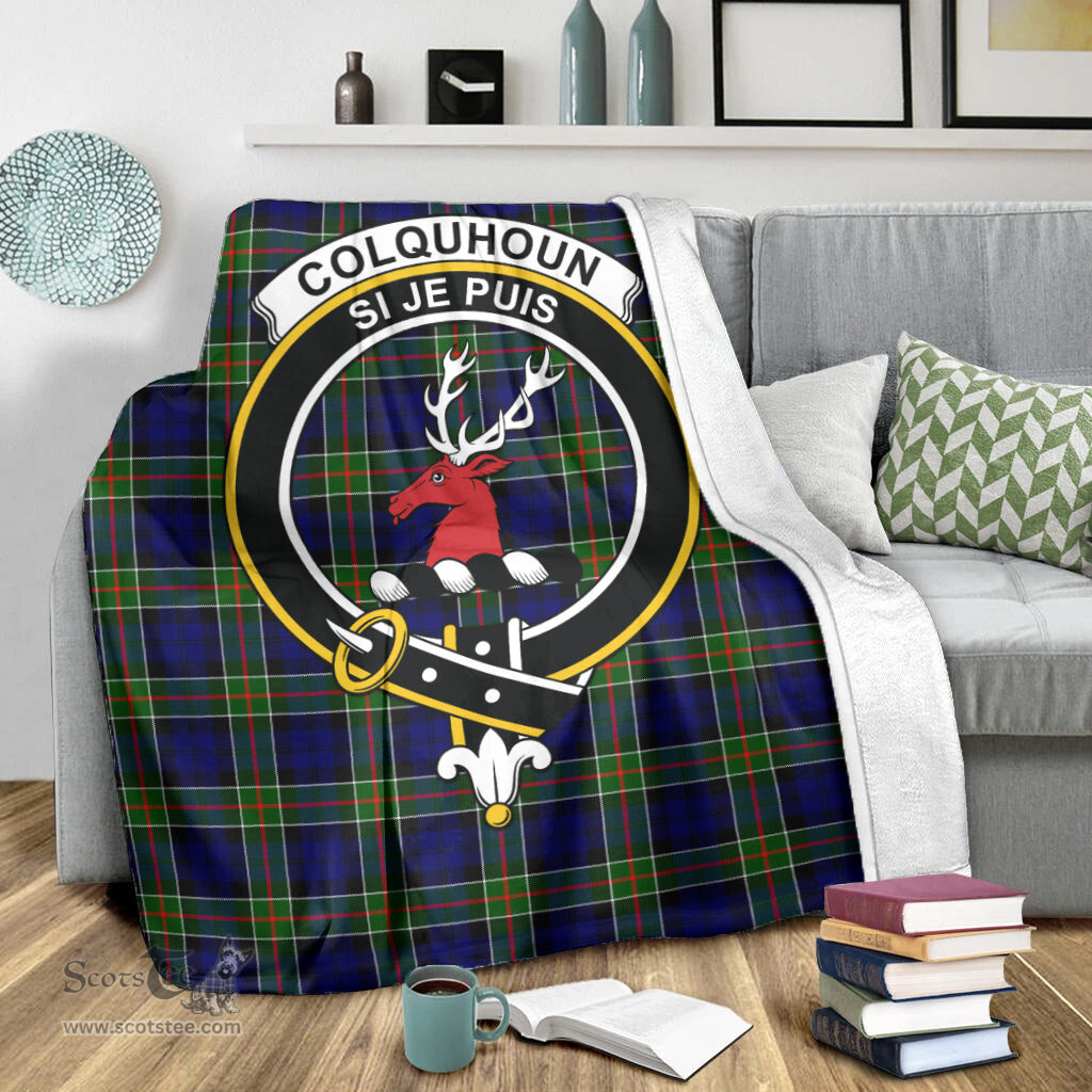 Scottish Colquhoun Modern Clan Tartan Blanket with Family Crest Tartan Plaid Sherpa Blanket Scottish Plaid Tartan Plaid - ScotsTee - scotstee.com