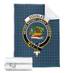 Scottish Douglas Modern Clan Tartan Blanket with Family Crest Tartan Plaid Sherpa Blanket Scottish Plaid Tartan Plaid - ScotsTee - scotstee.com