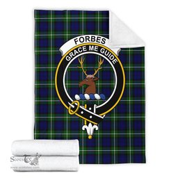 Scottish Forbes Modern Clan Tartan Blanket with Family Crest Tartan Plaid Sherpa Blanket Scottish Plaid Tartan Plaid - ScotsTee - scotstee.com