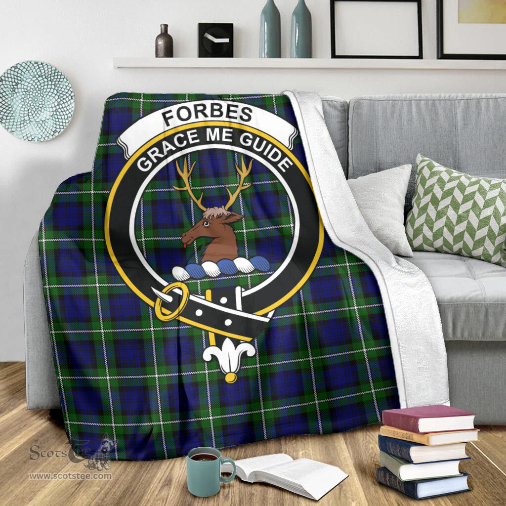 Scottish Forbes Modern Clan Tartan Blanket with Family Crest Tartan Plaid Sherpa Blanket Scottish Plaid Tartan Plaid - ScotsTee - scotstee.com