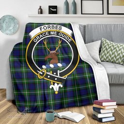 Scottish Forbes Modern Clan Tartan Blanket with Family Crest Tartan Plaid Sherpa Blanket Scottish Plaid Tartan Plaid - ScotsTee - scotstee.com