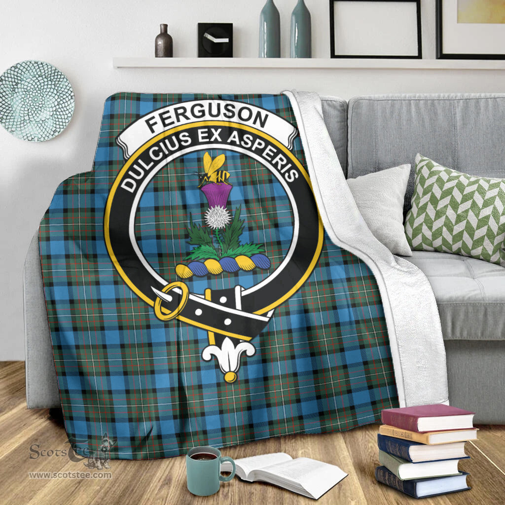 Scottish Fergusson Ancient Clan Tartan Blanket with Family Crest Tartan Plaid Sherpa Blanket Scottish Plaid Tartan Plaid - ScotsTee - scotstee.com