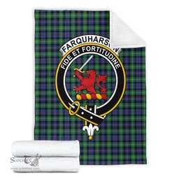 Scottish Farquharson Ancient Clan Tartan Blanket with Family Crest Tartan Plaid Sherpa Blanket Scottish Plaid Tartan Plaid - ScotsTee - scotstee.com