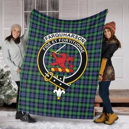 Scottish Farquharson Ancient Clan Tartan Blanket with Family Crest Tartan Plaid Sherpa Blanket Scottish Plaid Tartan Plaid - ScotsTee - scotstee.com