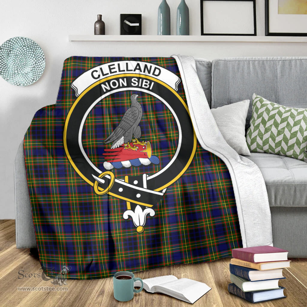 Scottish Clelland Modern Clan Tartan Blanket with Family Crest Tartan Plaid Sherpa Blanket Scottish Plaid Tartan Plaid - ScotsTee - scotstee.com