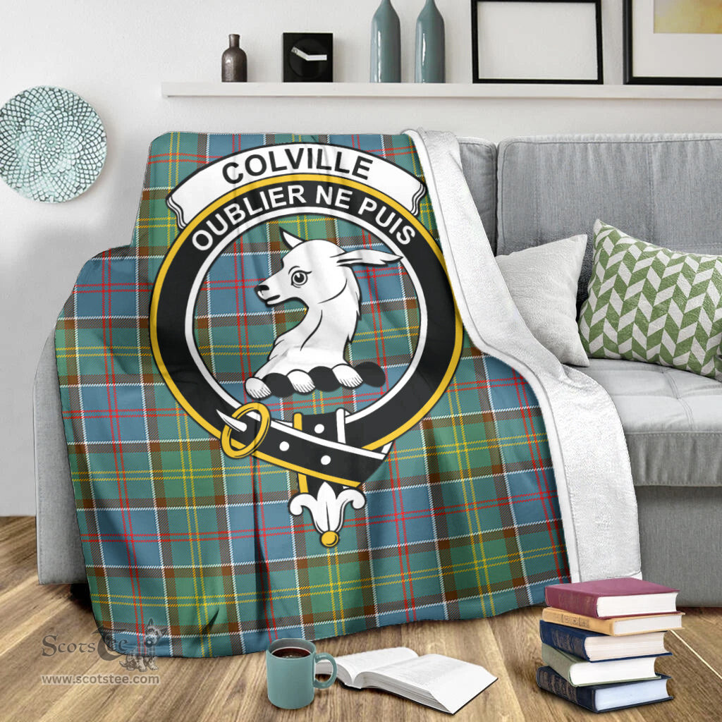 Scottish Colville Clan Tartan Blanket with Family Crest Tartan Plaid Sherpa Blanket Scottish Plaid Tartan Plaid - ScotsTee - scotstee.com