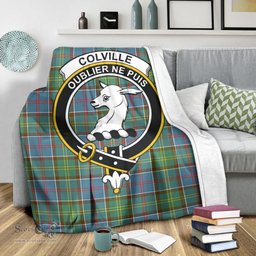 Scottish Colville Clan Tartan Blanket with Family Crest Tartan Plaid Sherpa Blanket Scottish Plaid Tartan Plaid - ScotsTee - scotstee.com