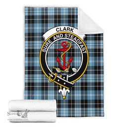 Scottish Clark Ancient Clan Tartan Blanket with Family Crest Tartan Plaid Sherpa Blanket Scottish Plaid Tartan Plaid - ScotsTee - scotstee.com
