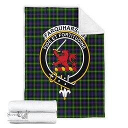 Scottish Farquharson Modern Clan Tartan Blanket with Family Crest Tartan Plaid Sherpa Blanket Scottish Plaid Tartan Plaid - ScotsTee - scotstee.com