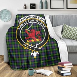 Scottish Farquharson Modern Clan Tartan Blanket with Family Crest Tartan Plaid Sherpa Blanket Scottish Plaid Tartan Plaid - ScotsTee - scotstee.com