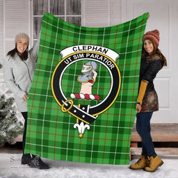 Scottish Clephan Clan Tartan Blanket with Family Crest Tartan Plaid Sherpa Blanket Scottish Plaid Tartan Plaid - ScotsTee - scotstee.com