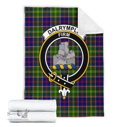 Scottish Dalrymple Clan Tartan Blanket with Family Crest Tartan Plaid Sherpa Blanket Scottish Plaid Tartan Plaid - ScotsTee - scotstee.com