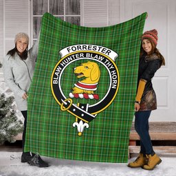 Scottish Forrester or Foster Hunting Clan Tartan Blanket with Family Crest Tartan Plaid Sherpa Blanket Scottish Plaid Tartan Plaid - ScotsTee - scotstee.com