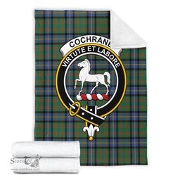 Scottish Cochrane Ancient Clan Tartan Blanket with Family Crest Tartan Plaid Sherpa Blanket Scottish Plaid Tartan Plaid - ScotsTee - scotstee.com