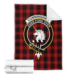 Scottish Cunningham Clan Tartan Blanket with Family Crest Tartan Plaid Sherpa Blanket Scottish Plaid Tartan Plaid - ScotsTee - scotstee.com