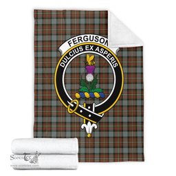 Scottish Ferguson Weathered Clan Tartan Blanket with Family Crest Tartan Plaid Sherpa Blanket Scottish Plaid Tartan Plaid - ScotsTee - scotstee.com