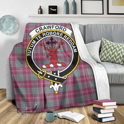 Scottish Crawford Ancient Clan Tartan Blanket with Family Crest Tartan Plaid Sherpa Blanket Scottish Plaid Tartan Plaid - ScotsTee - scotstee.com