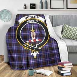 Scottish Dunlop Modern Clan Tartan Blanket with Family Crest Tartan Plaid Sherpa Blanket Scottish Plaid Tartan Plaid - ScotsTee - scotstee.com