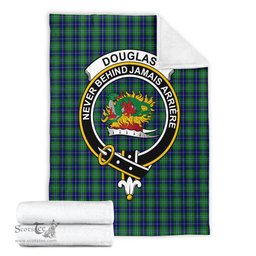 Scottish Douglas Clan Tartan Blanket with Family Crest Tartan Plaid Sherpa Blanket Scottish Plaid Tartan Plaid - ScotsTee - scotstee.com