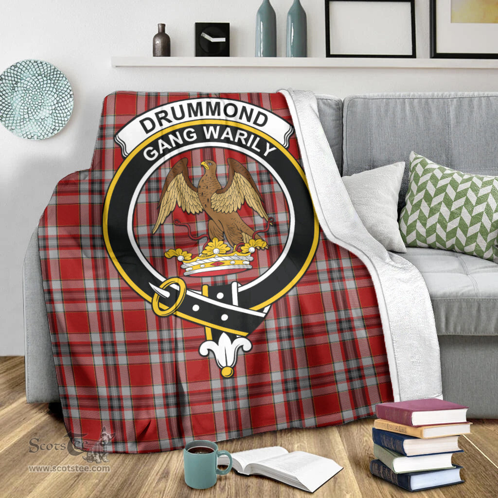 Scottish Drummond of Perth Dress Clan Tartan Blanket with Family Crest Tartan Plaid Sherpa Blanket Scottish Plaid Tartan Plaid - ScotsTee - scotstee.com
