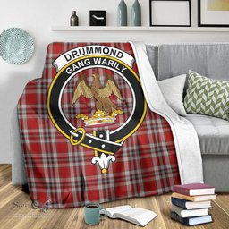 Scottish Drummond of Perth Dress Clan Tartan Blanket with Family Crest Tartan Plaid Sherpa Blanket Scottish Plaid Tartan Plaid - ScotsTee - scotstee.com