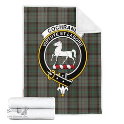 Scottish Cochrane Hunting Clan Tartan Blanket with Family Crest Tartan Plaid Sherpa Blanket Scottish Plaid Tartan Plaid - ScotsTee - scotstee.com