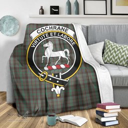 Scottish Cochrane Hunting Clan Tartan Blanket with Family Crest Tartan Plaid Sherpa Blanket Scottish Plaid Tartan Plaid - ScotsTee - scotstee.com