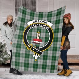 Scottish Erskine Green Clan Tartan Blanket with Family Crest Tartan Plaid Sherpa Blanket Scottish Plaid Tartan Plaid - ScotsTee - scotstee.com