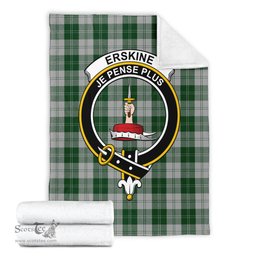 Scottish Erskine Green Clan Tartan Blanket with Family Crest Tartan Plaid Sherpa Blanket Scottish Plaid Tartan Plaid - ScotsTee - scotstee.com