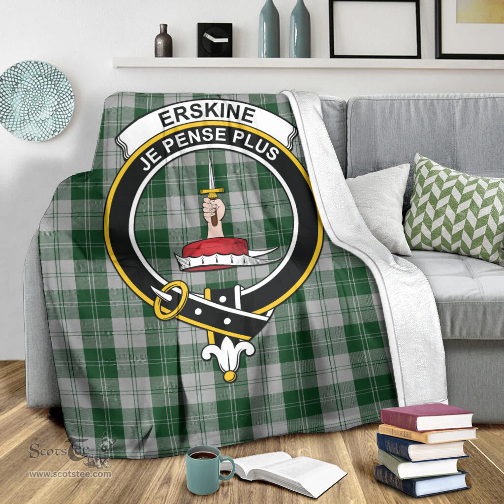 Scottish Erskine Green Clan Tartan Blanket with Family Crest Tartan Plaid Sherpa Blanket Scottish Plaid Tartan Plaid - ScotsTee - scotstee.com
