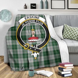 Scottish Erskine Green Clan Tartan Blanket with Family Crest Tartan Plaid Sherpa Blanket Scottish Plaid Tartan Plaid - ScotsTee - scotstee.com