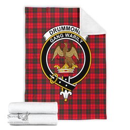 Scottish Drummond Modern Clan Tartan Blanket with Family Crest Tartan Plaid Sherpa Blanket Scottish Plaid Tartan Plaid - ScotsTee - scotstee.com