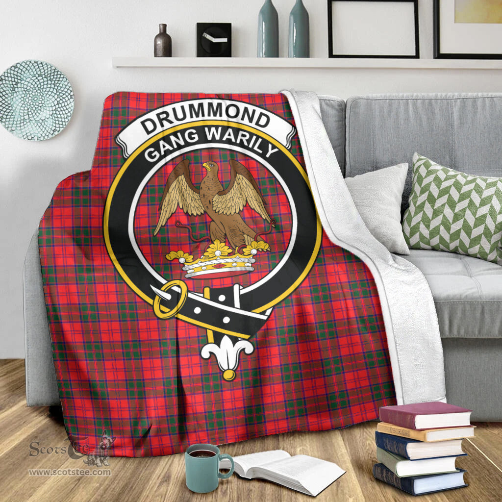 Scottish Drummond Modern Clan Tartan Blanket with Family Crest Tartan Plaid Sherpa Blanket Scottish Plaid Tartan Plaid - ScotsTee - scotstee.com