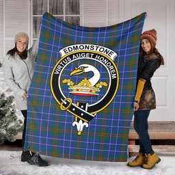 Scottish Edmonstone Clan Tartan Blanket with Family Crest Tartan Plaid Sherpa Blanket Scottish Plaid Tartan Plaid - ScotsTee - scotstee.com
