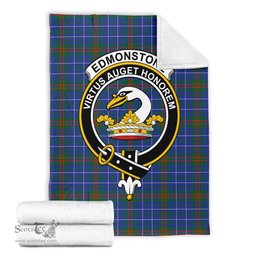 Scottish Edmonstone Clan Tartan Blanket with Family Crest Tartan Plaid Sherpa Blanket Scottish Plaid Tartan Plaid - ScotsTee - scotstee.com