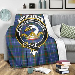 Scottish Edmonstone Clan Tartan Blanket with Family Crest Tartan Plaid Sherpa Blanket Scottish Plaid Tartan Plaid - ScotsTee - scotstee.com